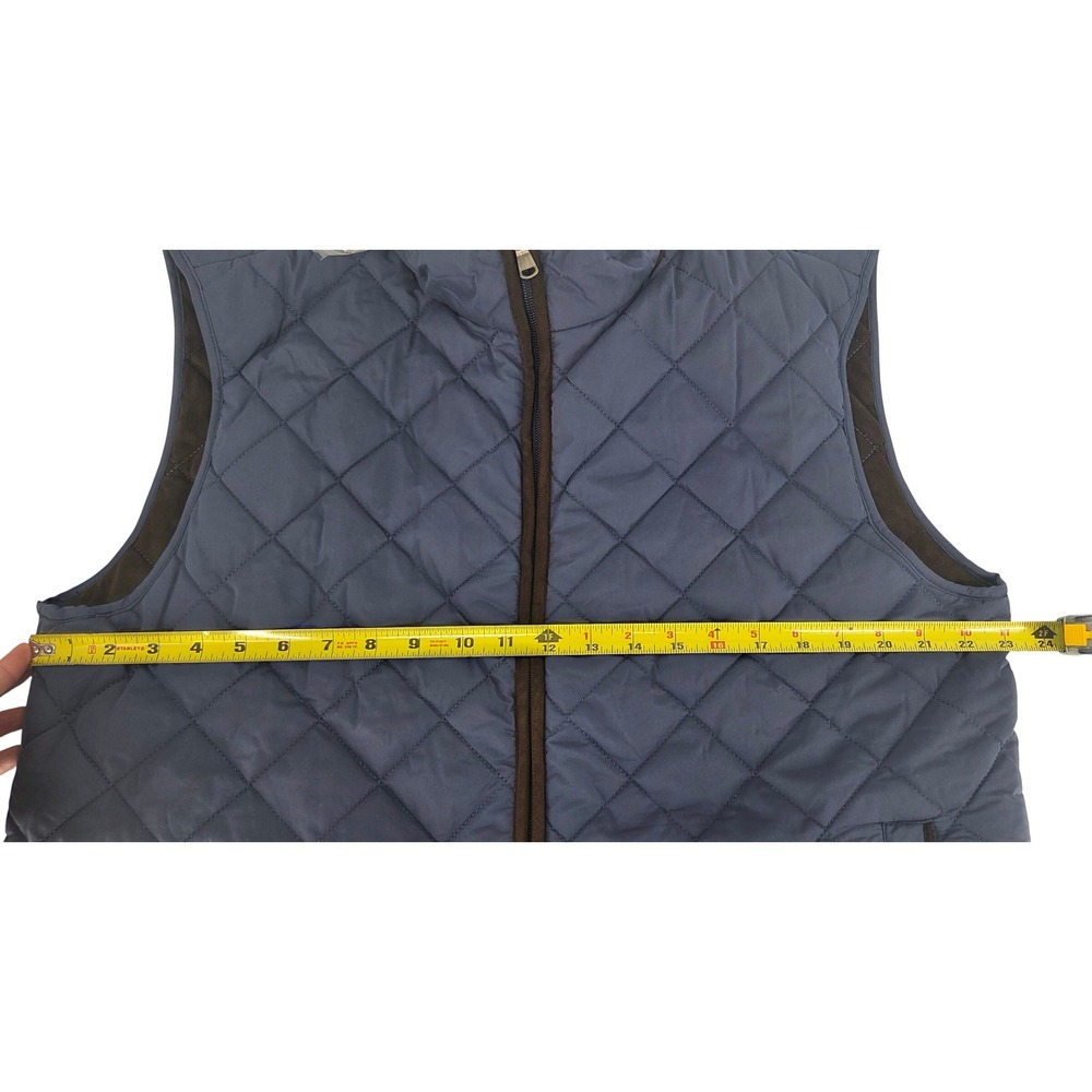 NWT Collars & Co Quilted Voyager Vest Navy Blue Full Zip Puffer Outerwear Large - Picture 8 of 11